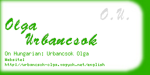 olga urbancsok business card